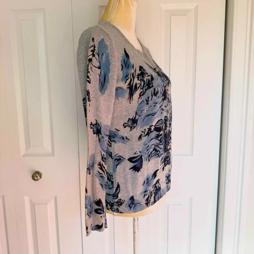 Basic Edition Women's Sweater Cardigan Small Floral
